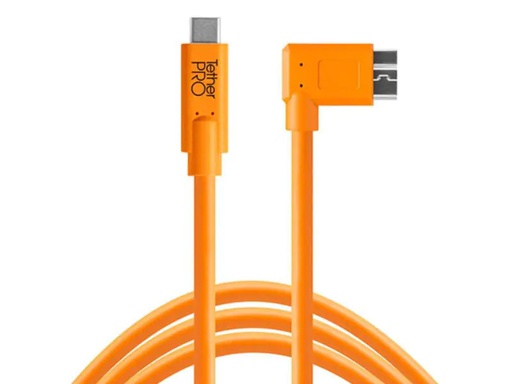 [90119797 987705] Tether Tools Kabel USB-C 3.0 Micro-B Right Angle 4.6 Meter – orange