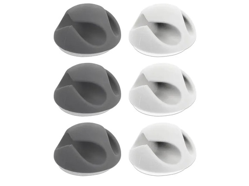 [90119963 950484] Delock Kabelhalter 6 mm, 2x3 Stück, weiss, grau, 2 Durchführungen