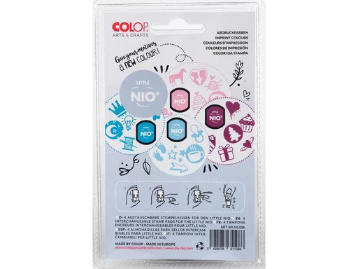[90120257 1142375] Colop Nio Stempelkissen Little Nio 4 Stück, Pastell