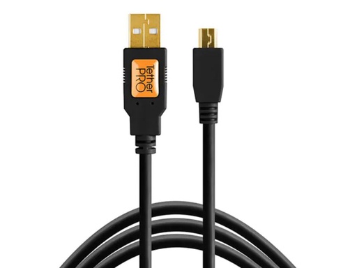 [90120355 987695] Tether Tools Kabel TetherPro USB 2.0 A / Mini B 5 Pin 4.6 Meter – Black