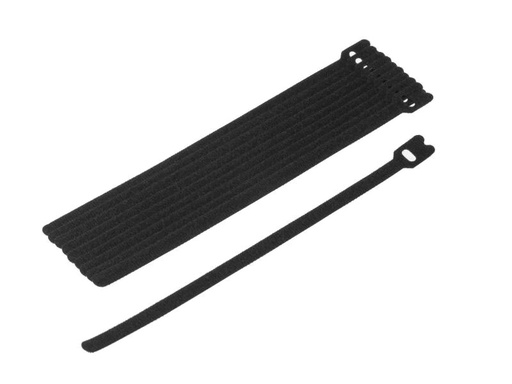 [90120576 58048] FASTECH Klettkabelbinder ETK-7-2 7 x 200 mm Schwarz, 10 Stück