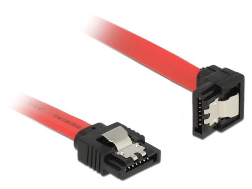 [90120603 964581] Delock SATA3-Kabel 6 Gb/s  rot, gewinkelt, Clip, 50 cm