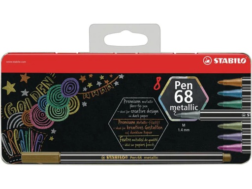 [90012044 991027] STABILO Pen 68 Metallic 8 Stück