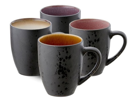 [90012053 1015188] Bitz Kaffeetasse 300 ml, 4 Stück, Beige/Rosa/Schwarz