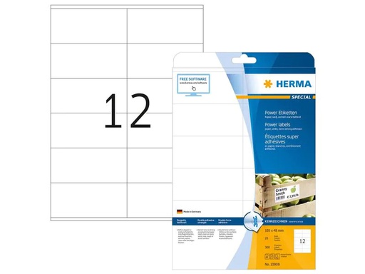 [90120803 1060660] HERMA Universal-Etiketten Power 10908 105 x 48 mm
