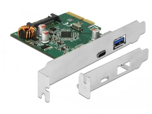 [90121100 864494] Delock PCI-Express-Karte x4 - USB Type-C Buchse + USB Typ-A Buchs