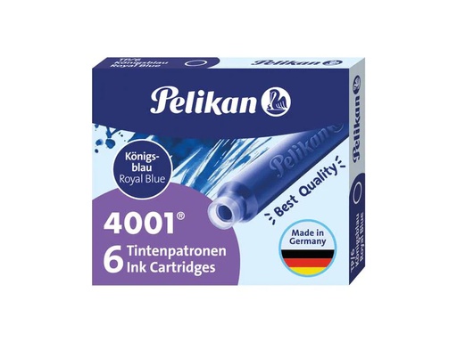 [90121166 1038087] Pelikan Tintenpatrone 4001 Königsblau, 6 Stück