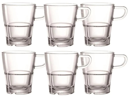 [90121230 552867] Leonardo Kaffeetasse Senso 250 ml, 6 Stück, Transparent
