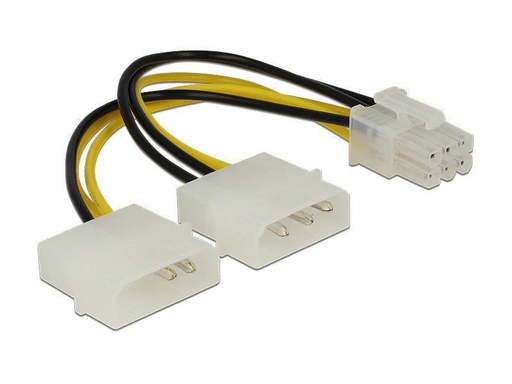 [90121295 60802] Delock Y-Stromkabel 6Pin - 2x Molex 15 cm