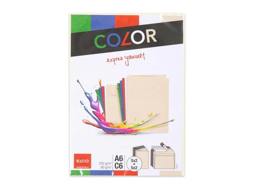 [90121367 1002958] ELCO Doppelkarte mit Couvert Color A6/C6 Mehrfarbig, 20 Stück