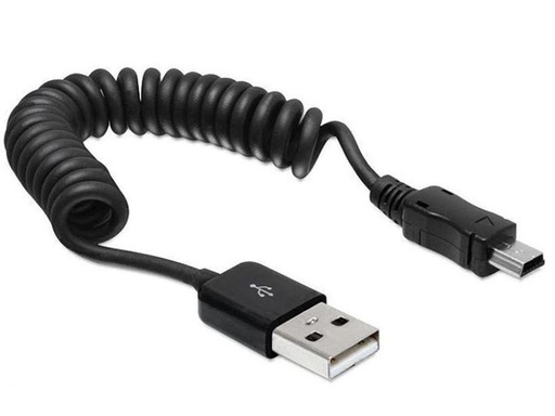 [90121378 295396] Delock USB 2.0-Spiralkabel  USB A - Mini-USB B 0.6 m