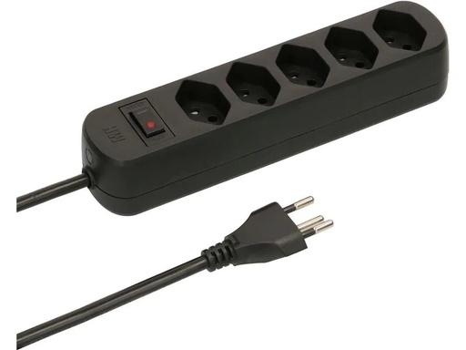[90012117 1140869] Max Hauri Steckdosenleiste Basic Line 5x T13 mit Reset Schalter