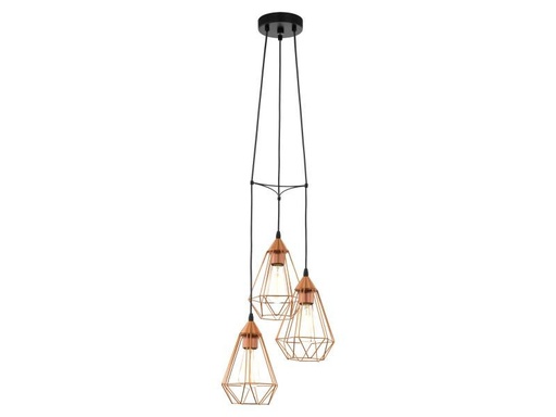 [90121385 905351] EGLO Leuchten Pendelleuchte TARBES 3x E27, 31 cm Kupfer