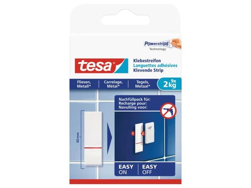 [90121489 491938] tesa Klebestreifen 2 kg für Fliesen + Metall