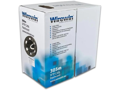[90121581 203550] Wirewin Rangierkabel VKBOX KAT6 PATCH Cat 6, S/FTP, 305 m, Grau