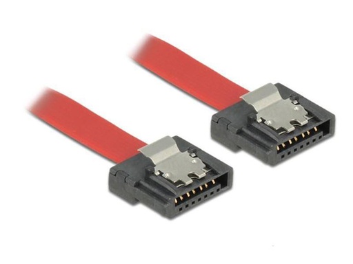 [90121690 391918] Delock SATA3-Kabel rot, Clip, flexibel, 20 cm