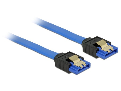 [90122095 846235] Delock SATA3-Kabel 50 cm blau, Metal-Clip