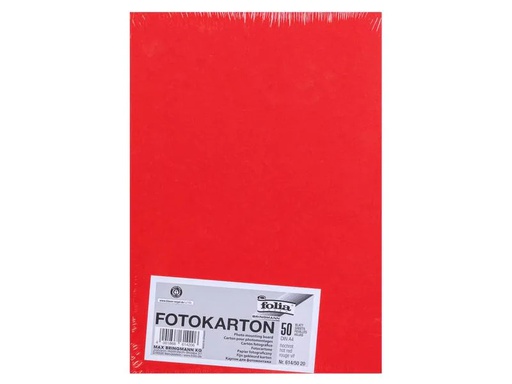[90122282 1098856] Folia Fotokarton A4, 300 g/m², 50 Blatt, Hochrot