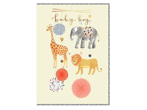 [90012225 1207118] Cart Glückwunschkarte Baby Boy 12 x 17 cm