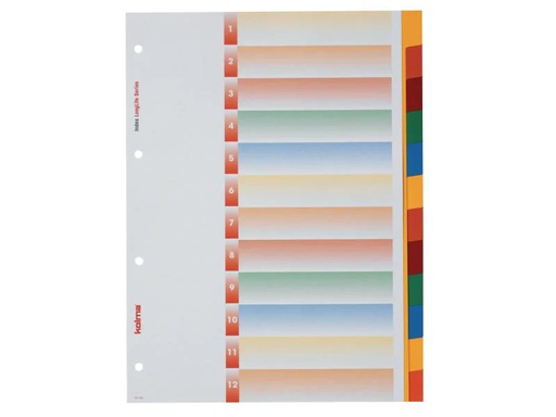 [90122740 830697] Kolma Register A4 LongLife 1-12 Farbig