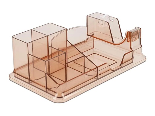 [90122787 1201544] Delock Stiftehalter /Schreibtisch Organizer transparent / braun