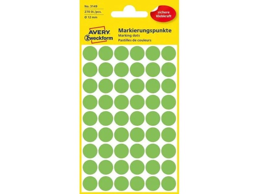 [90012261 926301] Avery Zweckform Klebepunkte 12 mm Neongrün
