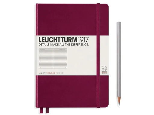 [90122850 1149970] Leuchtturm Notizbuch Medium A5, Liniert, 2-teilig, Port Rot