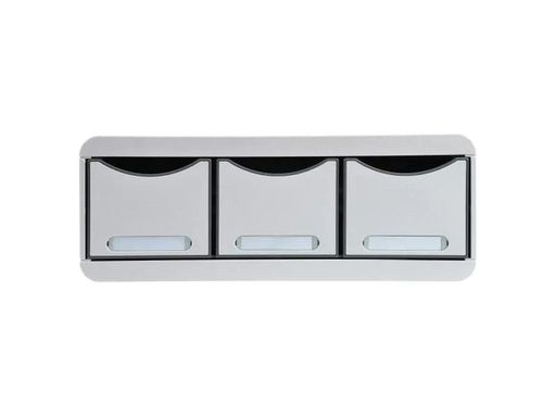 [90122851 914581] Exacompta Schubladenbox Toolbox Maxi 3 Schubladen, Lichtgrau