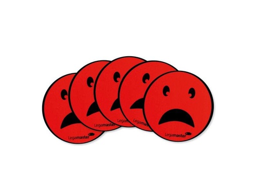 [90122889 917916] Legamaster Haftmagnet Emoticon Rot, 5 Stück