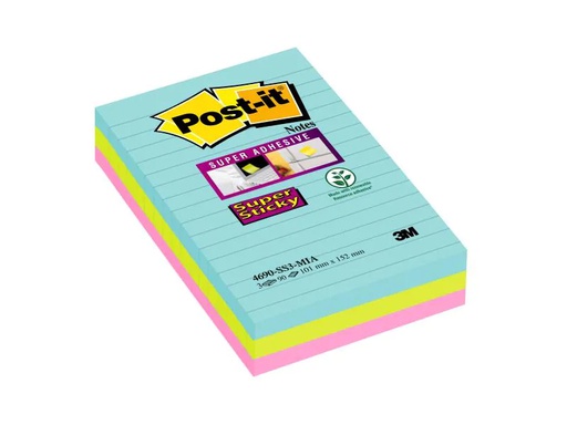 [90122956 1059039] Post-it Notizzettel Post-it Super Sticky 10.1 cm x 15.2 cm, 3 Blöcke