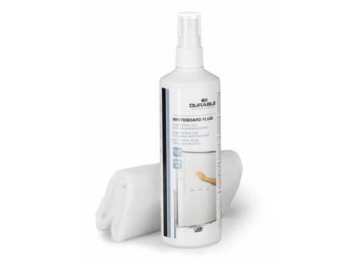 [90123027 991046] DURABLE Reinigungsspray und Tuch Whiteboard Cleaning Set 250 ml