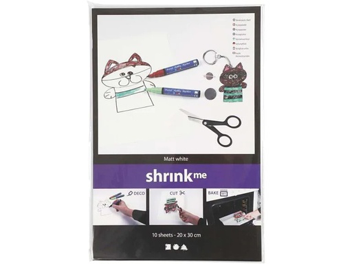 [90123093 869104] Creativ Company Schrumpffolie 20 x 30 cm mattweiss