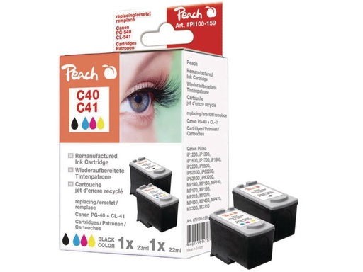 [90123192 330159] Peach Tintenset Canon PG-40 / CL-41 BK, C, M, Y
