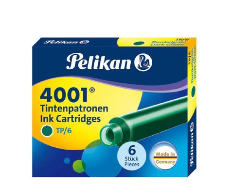 [90012317 1038086] Pelikan Tintenpatrone 4001 Grün, 6 Stück