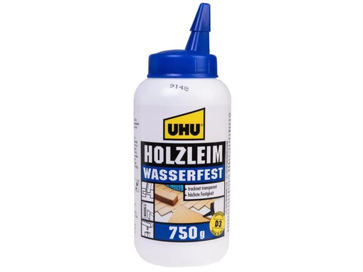 [90123389 757103] UHU Kleber Holzleim Wasserfest 750 g, Transparent