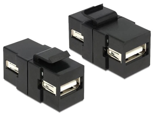 [90123397 285384] Delock Keystone-Modul USB 2.0, A – A, (f-f) Schwarz