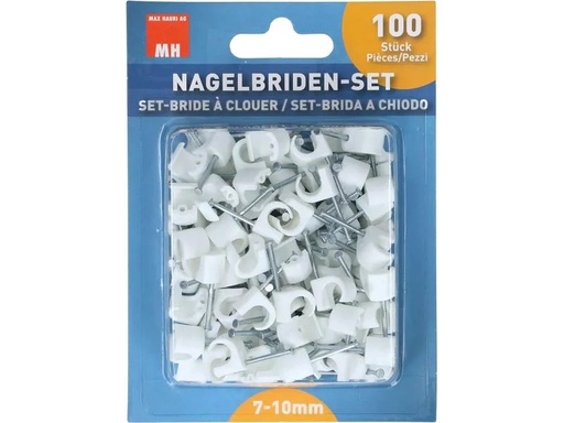 [90123501 1154764] Max Hauri Nagelbriden Set 7-10 mm weiss 100 Stück