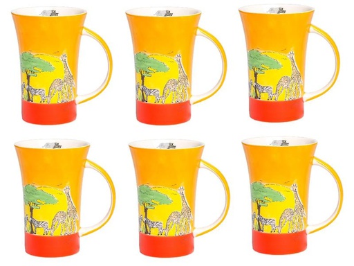 [90123779 1200860] Mila Kaffeetasse Afrika 500 ml , 6 Stück, Orange