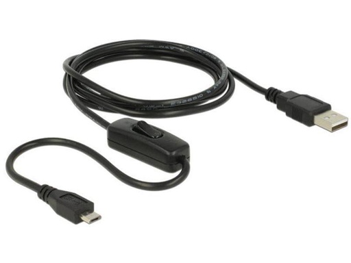 [90123848 432036] Delock USB 2.0-Stromkabel mit Schalter USB A - Micro-USB B 1.5 m