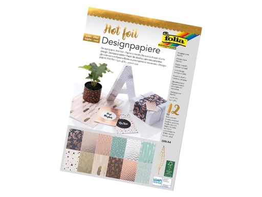 [90123884 708748] Folia Designpapier Hot foil Gold/Silber/Mint/Weiss