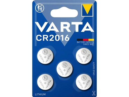 [90123975 355396] Varta Knopfzelle CR2016 5 Stück