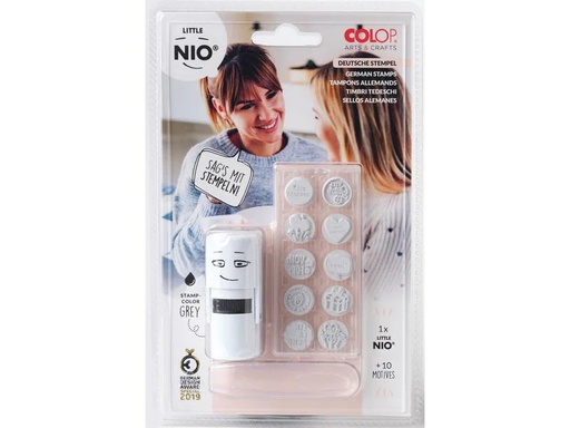 [90012397 1142372] Colop Nio Stempelset Little Nio Set deutscher Text, 10-teilig