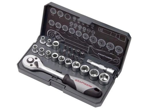 [90124210 1081646] Kraftwerk Steckschlüssel-Set Basic 1/4 26-teilig