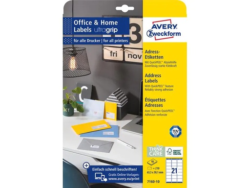 [90124295 1131955] Avery Zweckform Hinweis-Etiketten Set Ø 63.5 x 38.1 mm, 10 Blatt