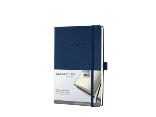 [90124357 542848] Sigel Notizbuch Conceptum A5, Kariert, Blau
