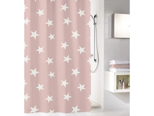 [90124467 912566] Kleine Wolke Duschvorhang Nova 180 x 200 cm , Rosa/Weiss