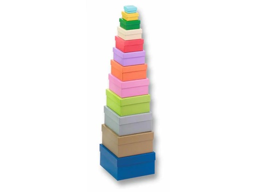[90124776 643906] Folia Papp-Schachtel 12-teilig Eckig, Farbig