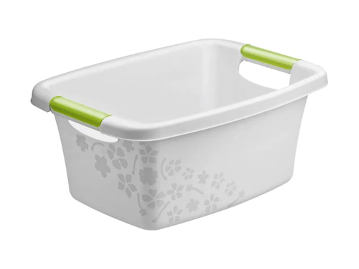 [90125111 515236] Rotho Wäschekorb  Flowers Hellgrau, 12 l