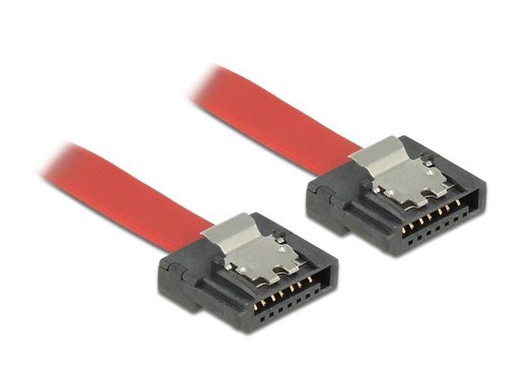 [90125138 391915] Delock SATA3-Kabel rot, Clip, flexibel, 10 cm
