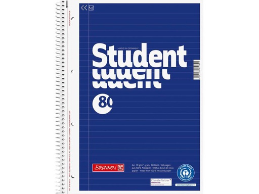 [90125176 950938] Brunnen Collegeblock A4 Recycling A4, Liniert, 80 Blatt